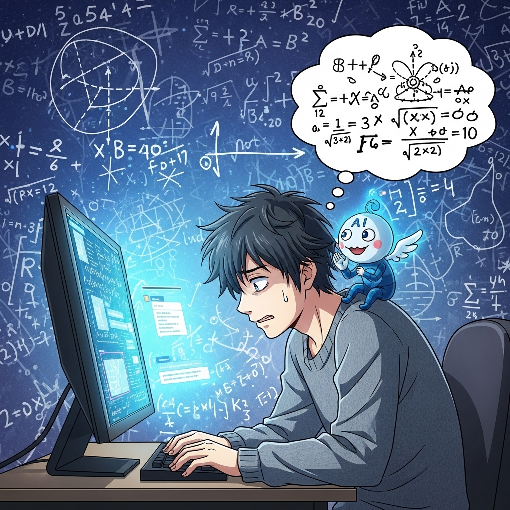 AI幻覺症候群漫畫風格插圖